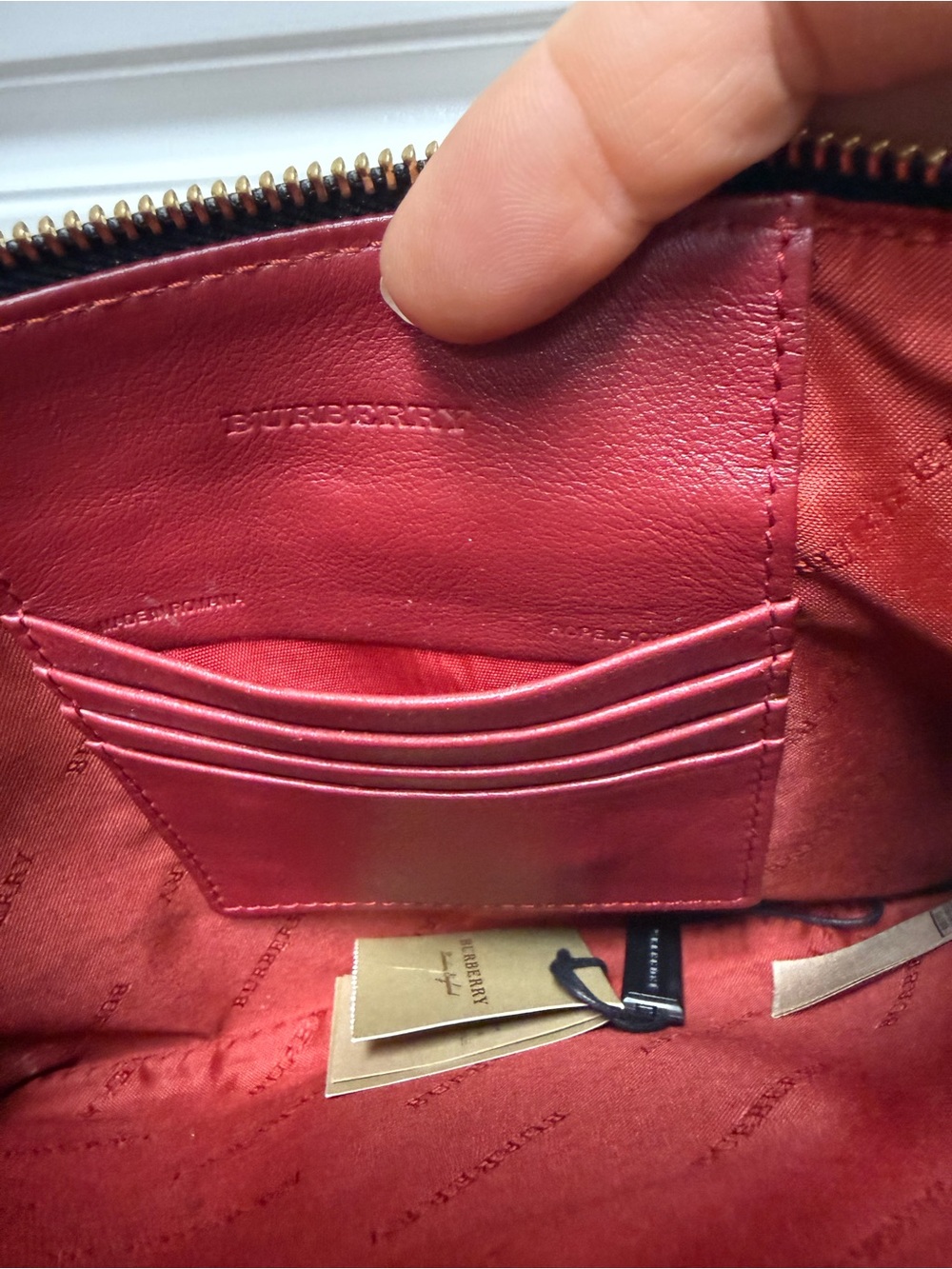 Burberry Beige Check Crossbody with Red Trim - Picture 7 of 16